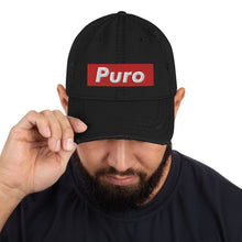 Load image into Gallery viewer, Red Label Puro Black Distressed Dad Hat