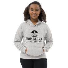 Load image into Gallery viewer, Hoja Negra Apparel Black Logo Heather Grey Kids Hoodie