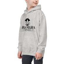 Load image into Gallery viewer, Hoja Negra Apparel Black Logo Heather Grey Kids Hoodie