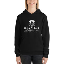 Load image into Gallery viewer, Hoja Negra Apparel B&W Logo Black Unisex hoodie