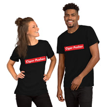 Load image into Gallery viewer, Red Label Cigar Pusher Black Short-Sleeve Unisex T-Shirt