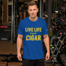 Load image into Gallery viewer, Live Life enjoy a Cigar Royal Short-Sleeve Unisex T-Shirt