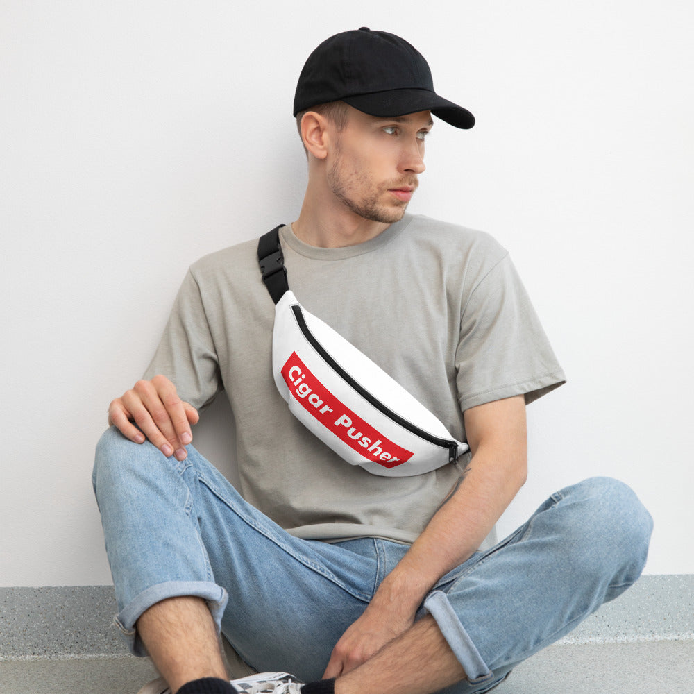 Red Label Cigar Pusher White Fanny Pack