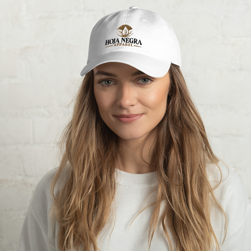 Hoja Negra Apparel White Dad hat