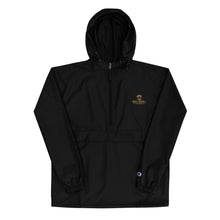 Load image into Gallery viewer, Hoja Negra Apparel Black Embroidered Champion Packable Jacket
