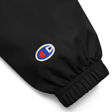 Load image into Gallery viewer, Hoja Negra Apparel Black Embroidered Champion Packable Jacket
