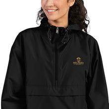 Load image into Gallery viewer, Hoja Negra Apparel Black Embroidered Champion Packable Jacket
