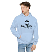 Load image into Gallery viewer, Hoja Negra Apparel Black Logo Unisex fleece hoodie
