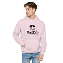 Load image into Gallery viewer, Hoja Negra Apparel Black Logo Pink Unisex fleece hoodie
