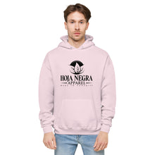 Load image into Gallery viewer, Hoja Negra Apparel Black Logo Pink Unisex fleece hoodie
