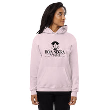 Load image into Gallery viewer, Hoja Negra Apparel Black Logo Pink Unisex fleece hoodie
