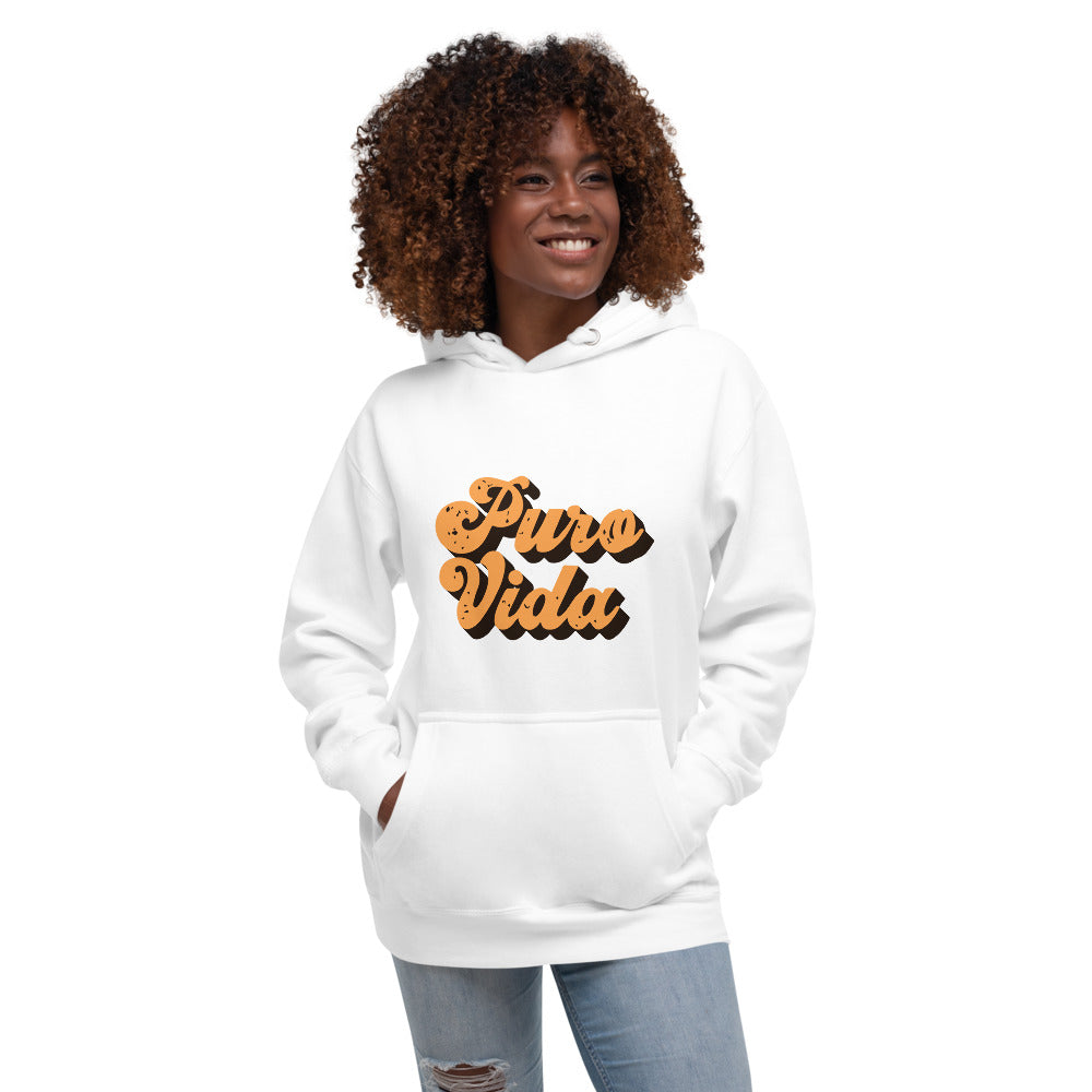 Puro Vida White Unisex Hoodie