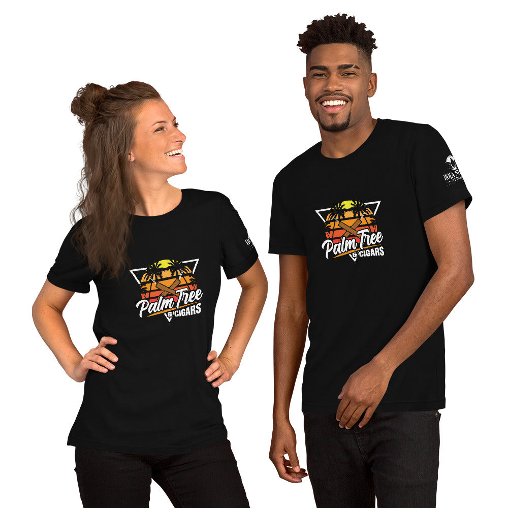 Palm Tree & Cigars Black Short-Sleeve Unisex T-Shirt