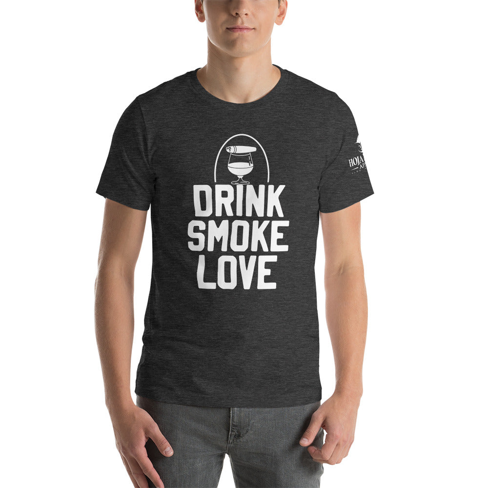 Drink Smoke Love H-Dark Grey Short-Sleeve Unisex T-Shirt