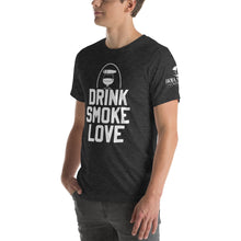 Load image into Gallery viewer, Drink Smoke Love H-Dark Grey Short-Sleeve Unisex T-Shirt
